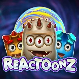 Reactoonz online game logo by Play’n GO on fambetscasino.com