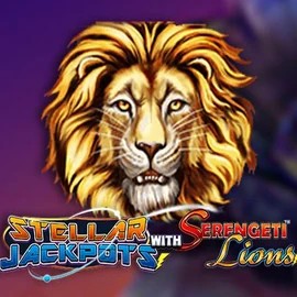 Stellar Jackpots with Serengeti Lions slot logo by Lightning Box Game at Fambet Casino